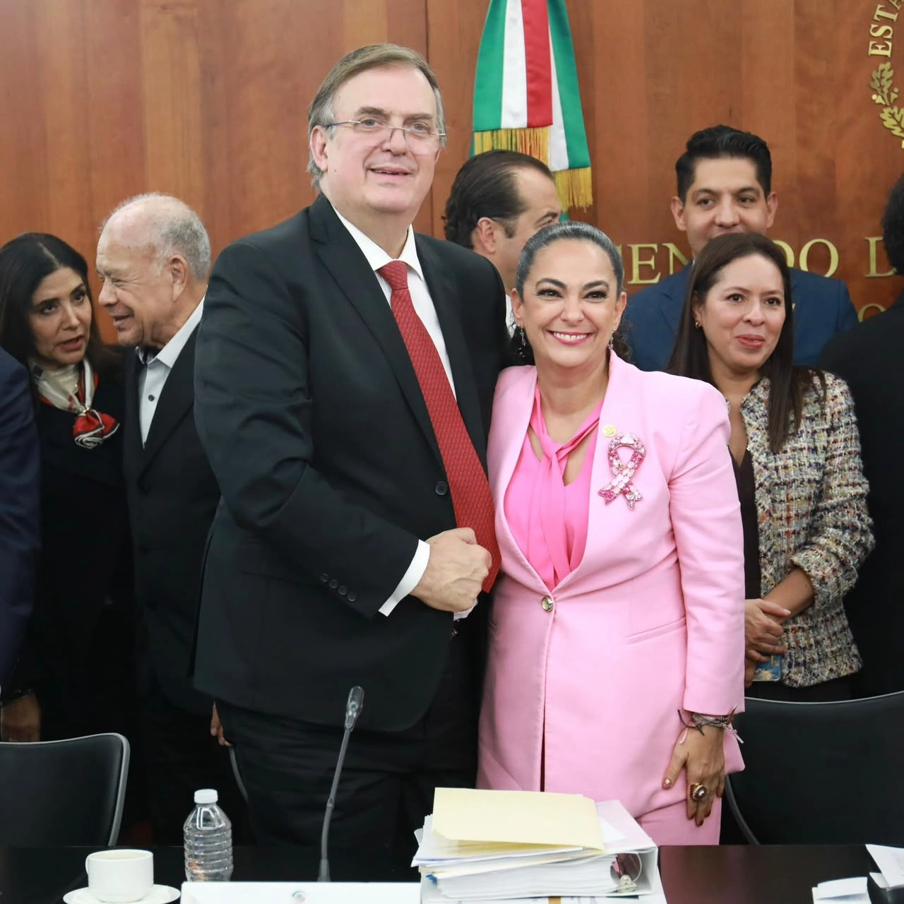 Trayectoria positiva con crecimiento económico y justicia social, señala senadora Olga Sosa en comparecencia de Marcelo Ebrard.